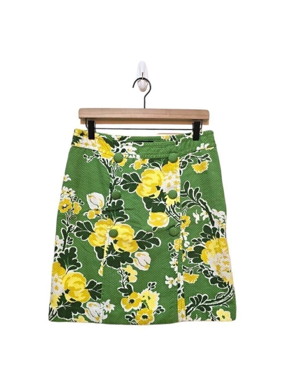 Talbots Petites Textured Floral Retro Inspired Cotton Mini Skirt Sz 8P
